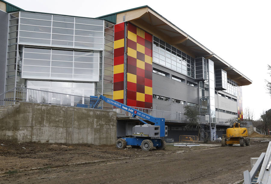 Estado de las obras del pabellón de Palencia a 16 de febrero