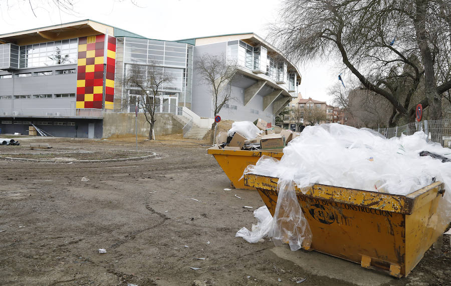 Estado de las obras del pabellón de Palencia a 16 de febrero