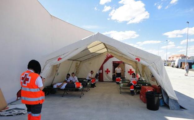 Dispositivo sanitario de Cruz Roja en Zamora.