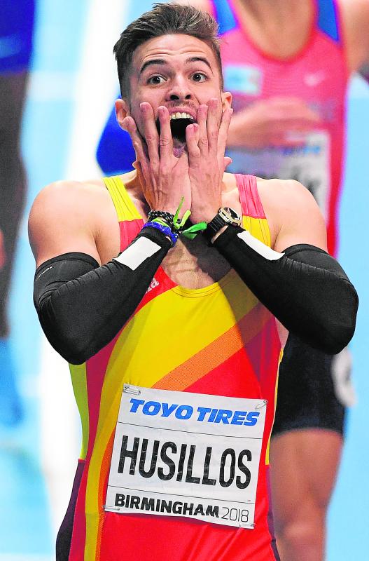 Óscar Husillos después de la carrera. 