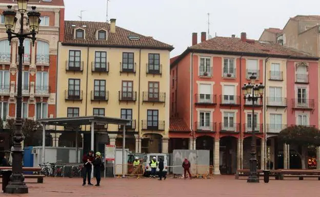 Obras en la Plaza Mayor de Burgos.