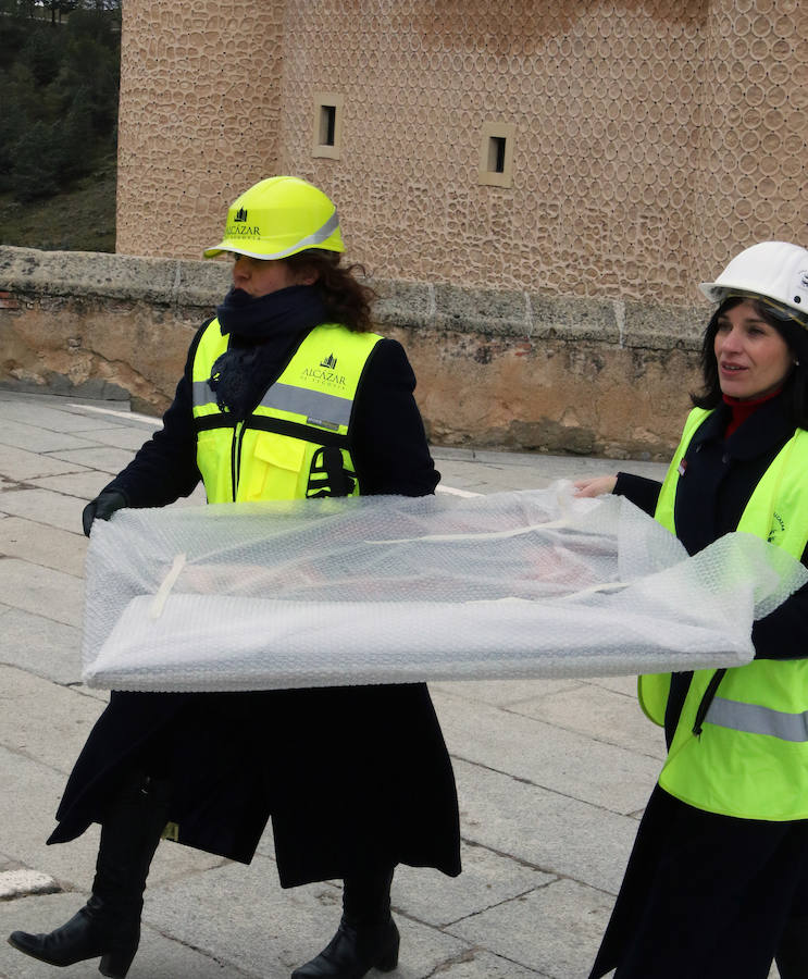 Fotos: Simulacro de incendio en el Alcázar de Segovia