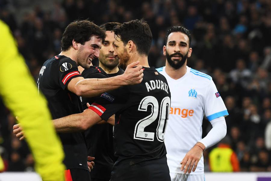 El Olympique de Marsella ganó ante el Athletic por 3-1 en la ida de los octavos de final de la Liga Europa. Los tantos de los franceses fueron obra de Ocampos, por partida doble, y Dimitri Payet. Aduriz recortó distancias de penalti.