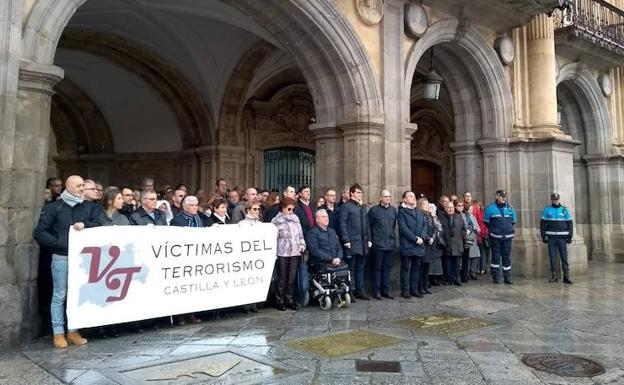 Concentración de ayer en la Plaza Mayor. 