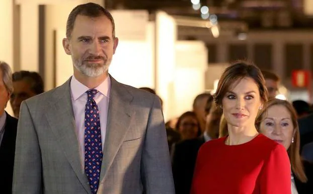 Los Reyes, en la inauguración de la Feria ARCO 2018. 