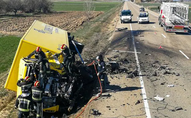 Uno de los vehículos accidentados.