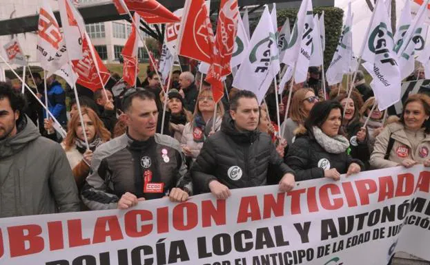 Protesta de los policías locales en Valladolid. 