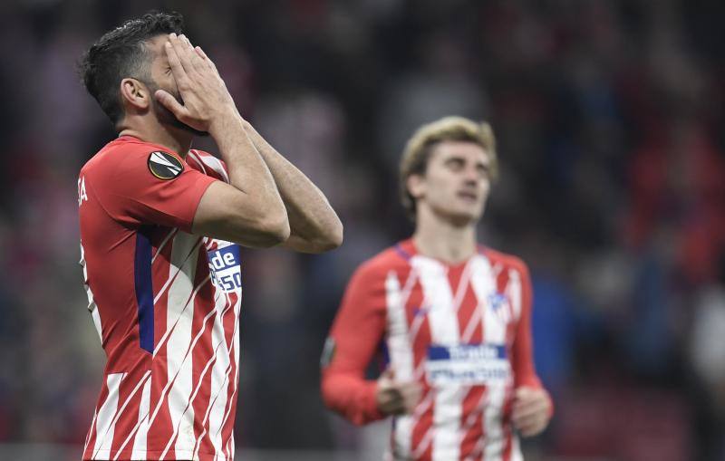 Las mejores imágenes del partido de ida de cuartos de final de la Liga de Campeones que enfrentó al Atlético y al Sporting de Lisboa, en el Wanda Metropolitano