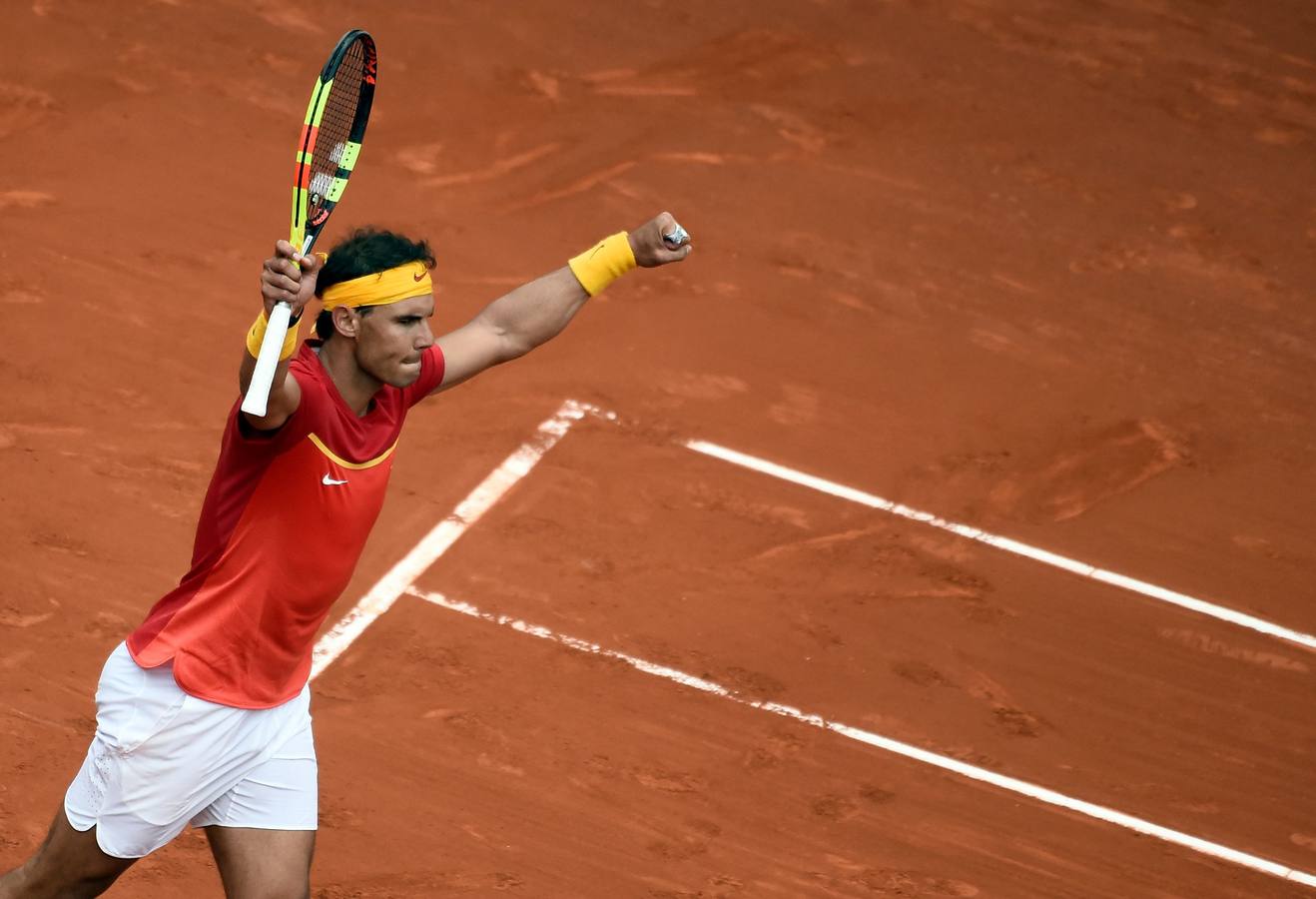 Rafa Nadal y Philipp Kohlschreiber, los protagonistas del segundo partido de la elminatoria de la Copa Davis entre España y Alemania. 