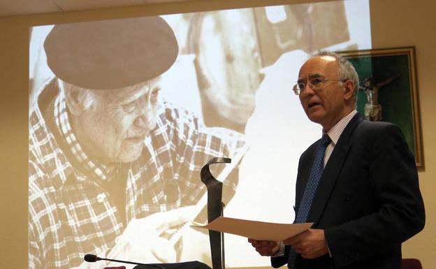 Francisco Blanco, durante el acto de homenaje.
