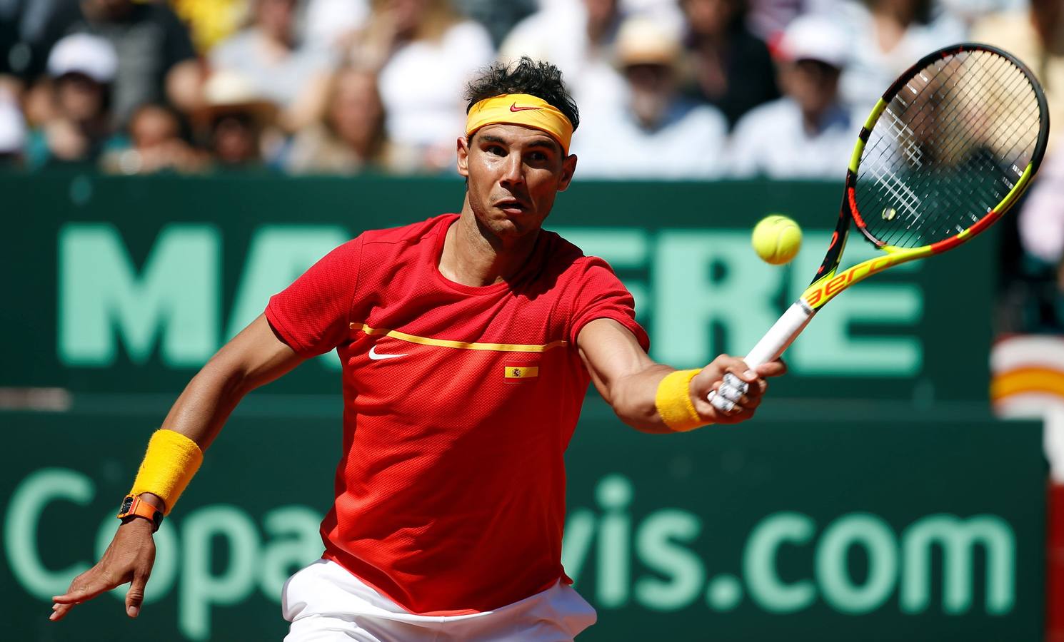 Rafael Nadal, número 1 mundial, disputó el cuareto partido de la elminatoria entre España y Alemania ante Alexander Zverev.