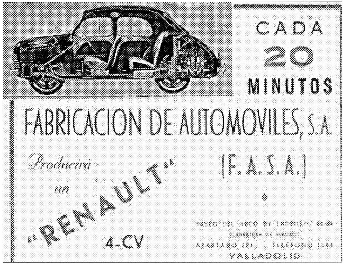 Anuncio del Renault 4/4 publicado en un programa de ferias.