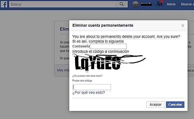Pasos para eliminar la cuenta de Facebook para siempre.