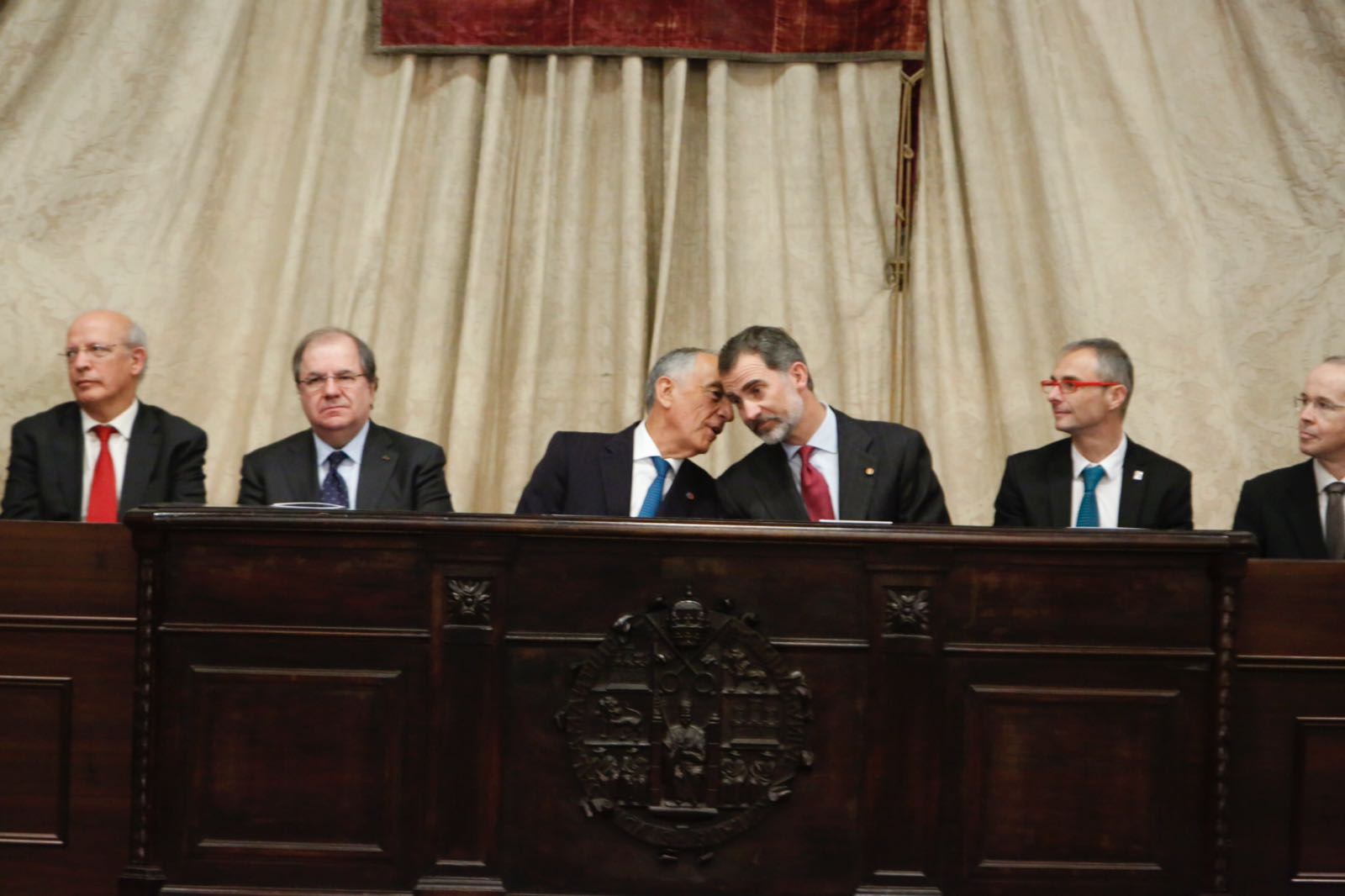 El presidente del Portugal, Marcelo Rebelo de Sousa, concluye en Salamanca su visita de Estado de tres días a España con un acto en el paraninfo de la Universidad más antigua del país en compañía de Felipe VI.