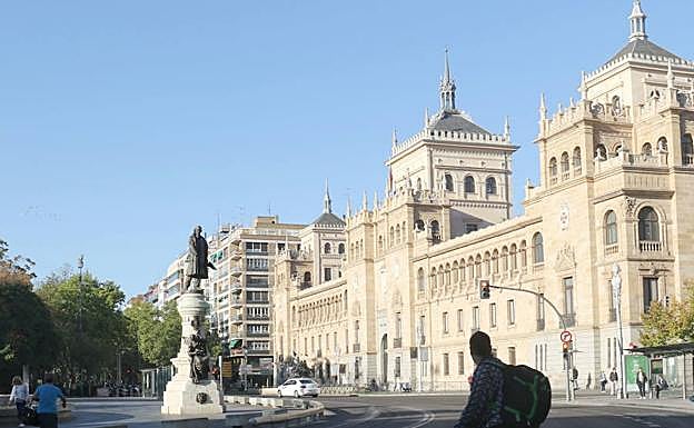 Corte de tráfico en Valladolid en octubre de 2017 por los altos niveles de contaminacio´.