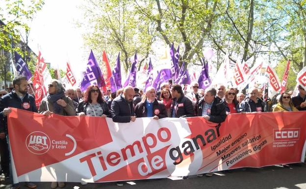 Salida de la manifestación del 1 de mayo en Valladolid.
