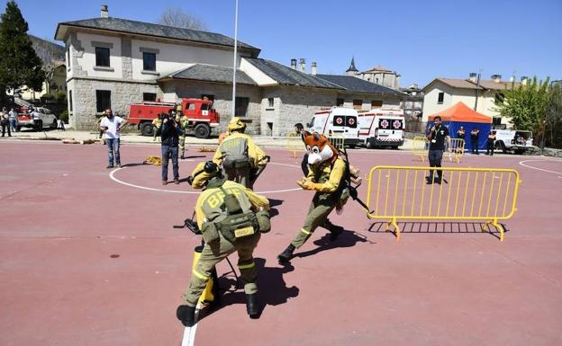 Una de las actividades organizadas en El Espinar en el congreso nacional de bomberos forestales. 