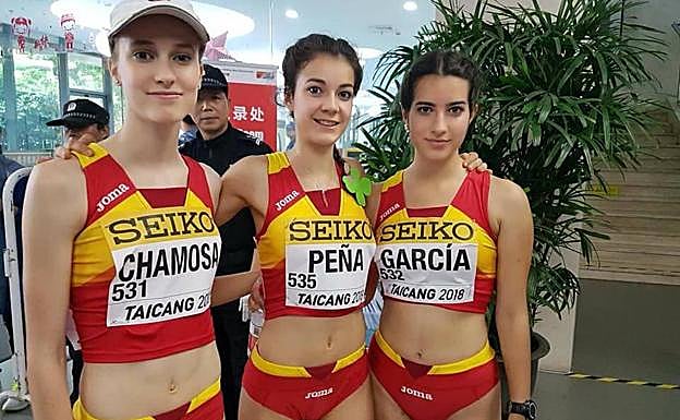 Las integrantes de la selección española júnior de marcha
