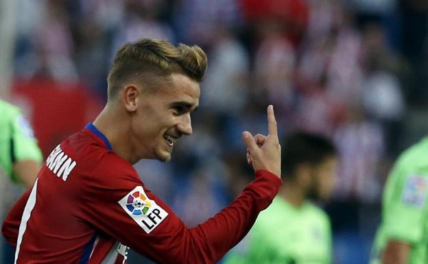 Antoine Griezmann celebra un gol con el Atlético de Madrid. 