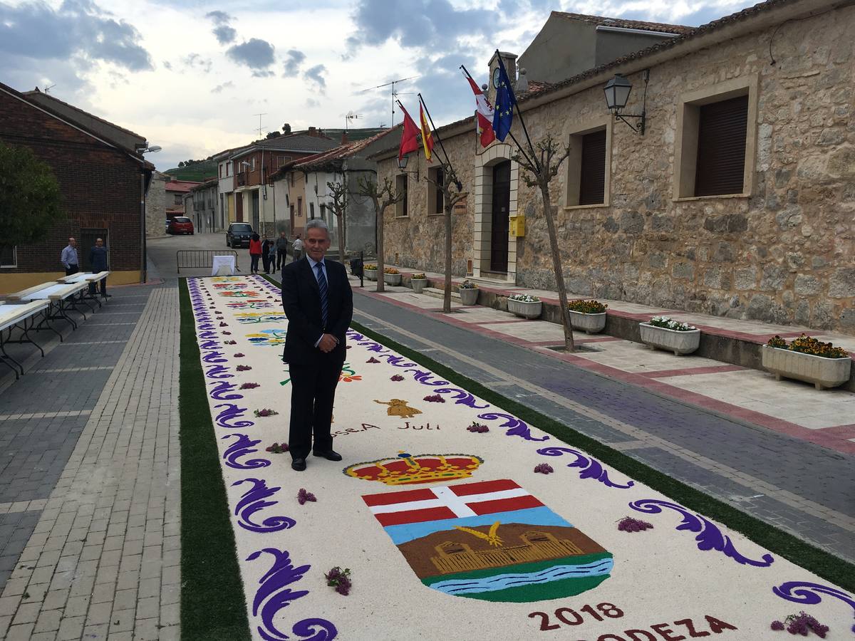 Diecisiete santos desfilaron sobre una alfombra floral confeccionada para su patrón en las fiestas de la localidad