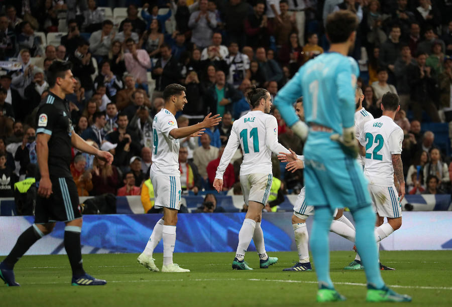 El Real Madrid goleó a un Celta impotente que no vio portería en el Santiago Bernabéu. Bale fue uno de los protagonistas del partido. El galés marcó los dos goles que abrieron el marcador. 