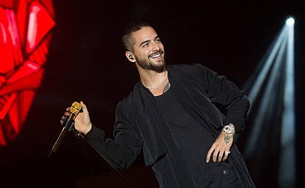 Maluma, en su concierto en Murcia en 2017.