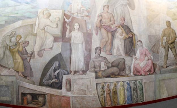 Parte central del fresco.