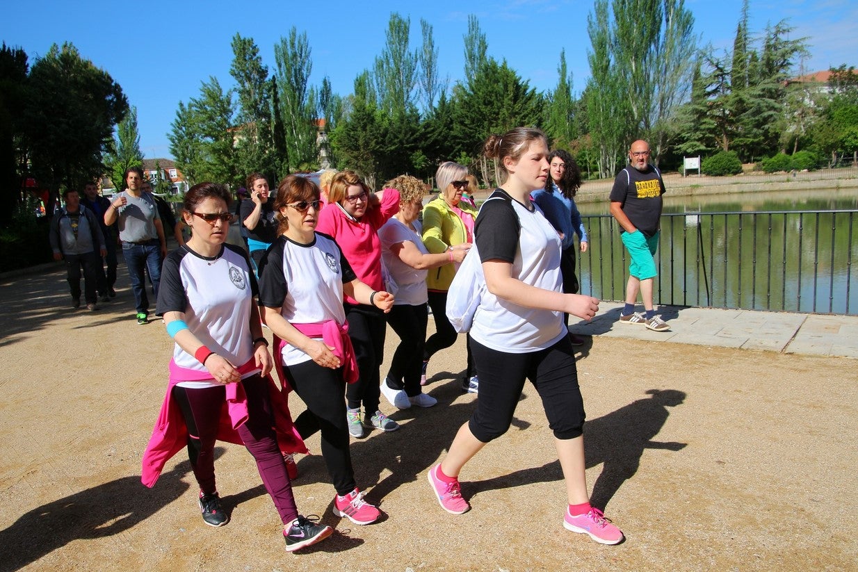 La marcha transcurrió junto al Canal de Castilla, 14 kilómetros de distancia en un recorrido de ida y vuelta por los caminos de sirga, hasta el conocido como puente de Moral