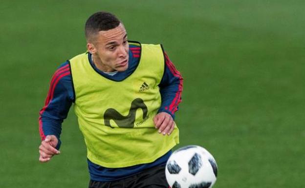 Rodrigo Moreno, durante un entrenamiento con la selección española.