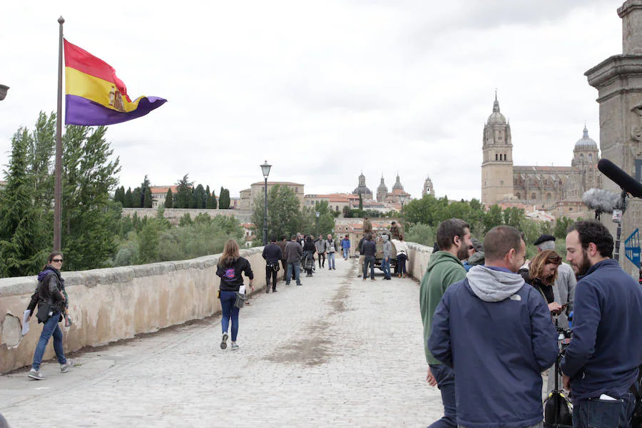 El alcalde y el vicerrector de Política Académica y Participación Social visitaron la grabación de la película