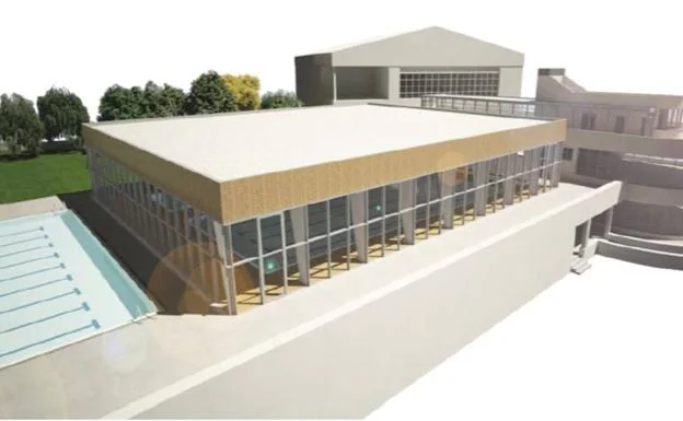 Imagen virtual del centro cubierto que se construirá junto a la actual piscina.