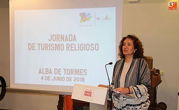 La Consejera de Cultura, María Josefa García Cirac, durante su intervención en la jornada de ayer.