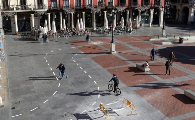 Accesos al aparcamiento de la Plaza Mayor de Valladolid.
