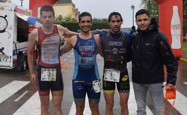 Los tres primeros del duatlón. 