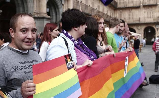 Concentración en la Plaza en 2017 por los actos del orgullo. 