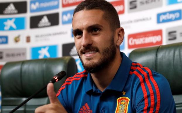 Koke, durante la rueda de prensa de este martes. 