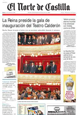 Portada del 10 de abril de 1999, un día después de la reapertura del Teatro Calderón tras su restauración.