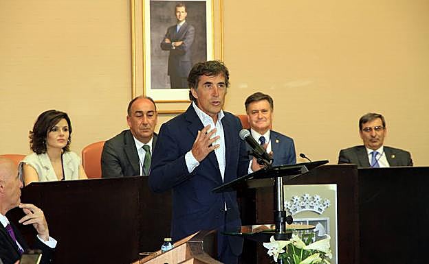Pedro Delgado, durante su intervención. 
