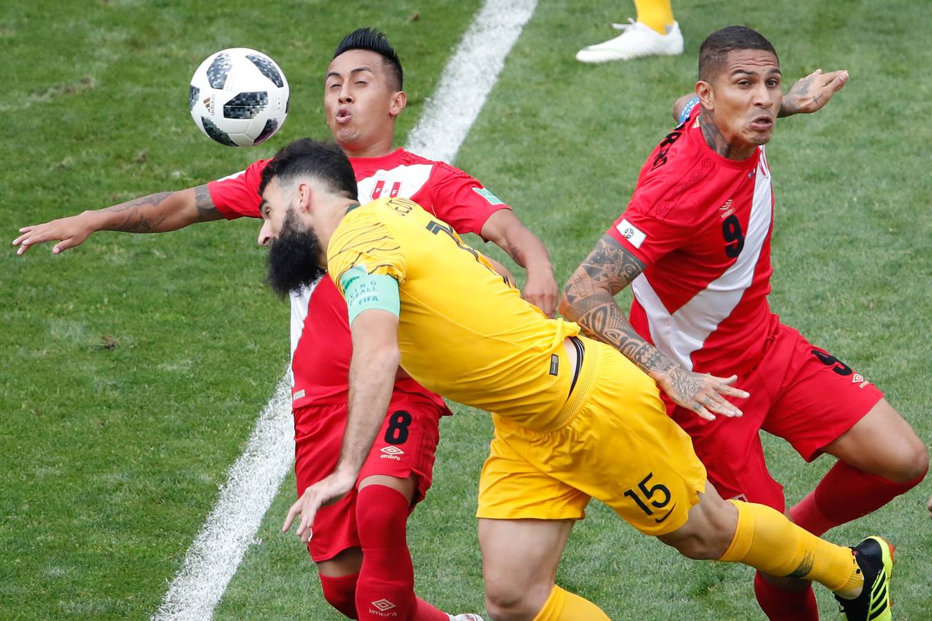 Las mejores imágenes del partido de la tercera jornada del Grupo C entre Australia y Perú.