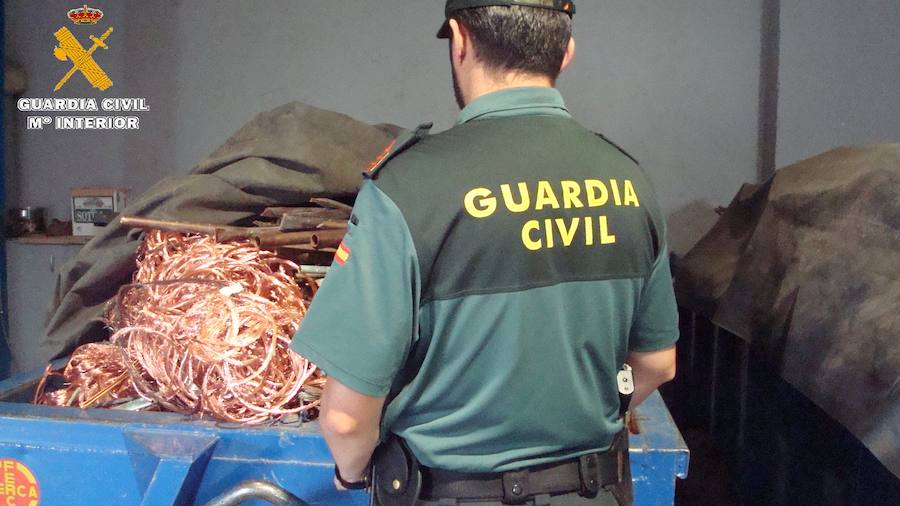 Cobre recuperado por la Guardia Civil.