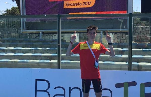 Mario García Romo, durante su participación en el Europeo Sub 20. 