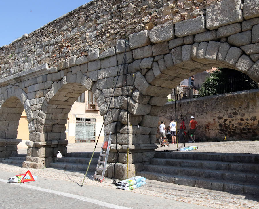 Fotos: Control de la colonia de vencejos en Segovia