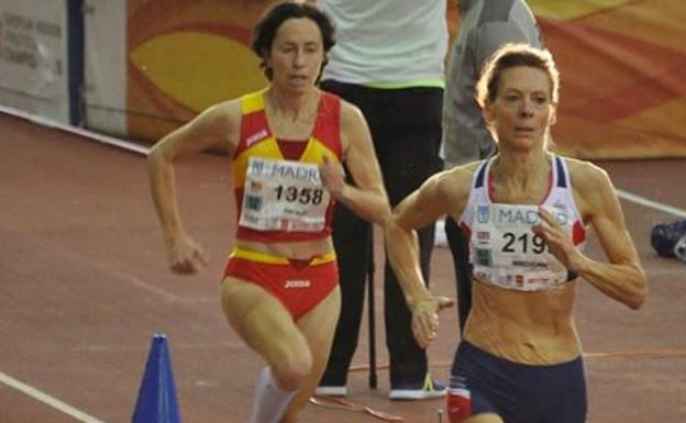 Aurora Pérez, durante una prueba de pista. 