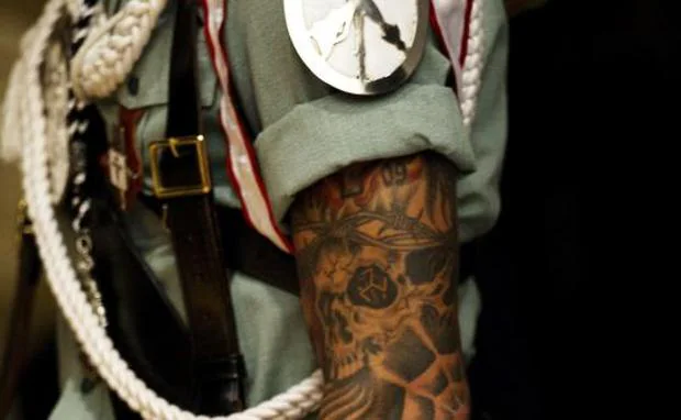 Legionario de una unidad de Málaga con un tatuaje. 