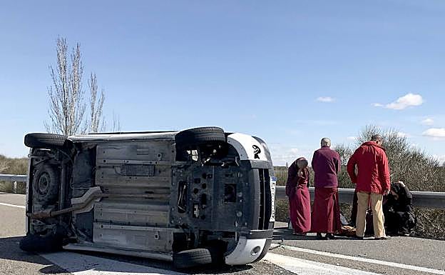 Vuelco de una furgoneta.