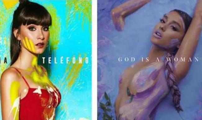 Portadas de Aitana Ocaña (izquierda) y de Ariana Grande (derecha).