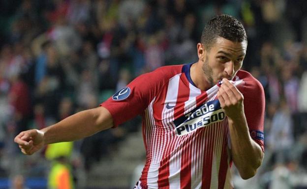 Koke, celebrando uno de los goles.