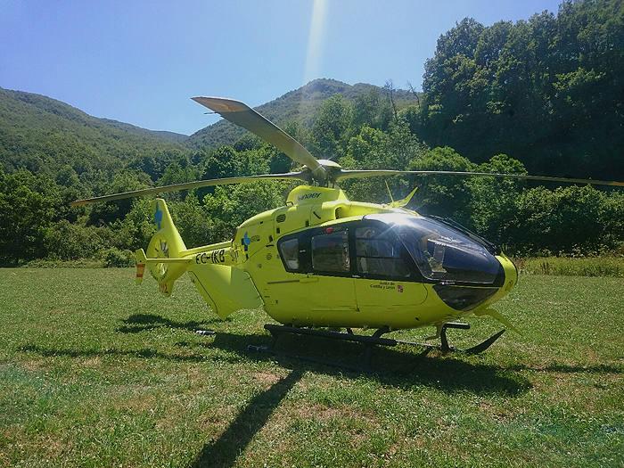 Helicóptero medicalizado del servicio de emergencias 112.