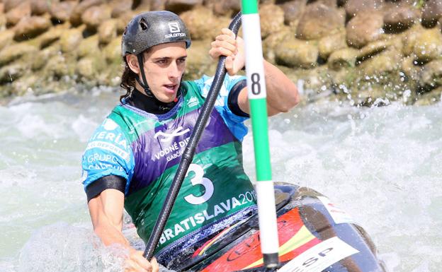 David Llorente, en el canal de Bratislava durante el Europeo sub-23, en agosto. 