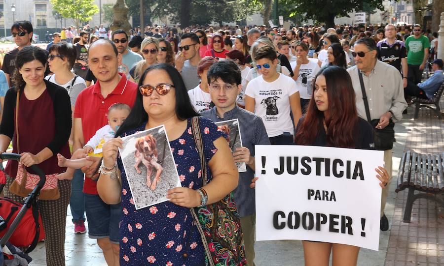 Fotos: Medio millar de personas reclaman justicia para el perro Cooper en Santovenia